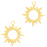 Breloques en acier inox soleil Dor&eacute;