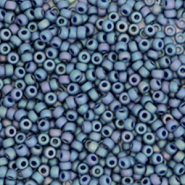 Perles de rocailles Miyuki 11/0 Opaque glazed frosted rainbow bayberry blue 11-4703