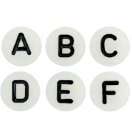 Perles lettres acryliques glow-in-the-dark mélange Gris transparent-noir