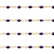 Apprêts en acier inox chaîne maille jaseron 1mm Violet royal-doré