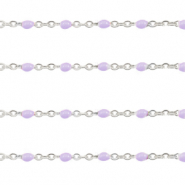 Apprêts en acier inox chaîne maille jaseron 1mm Violet vigne-argenté