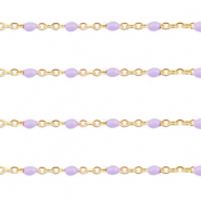 Apprêts en acier inox chaîne maille jaseron 1mm Violet vigne-doré