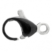Apprêts en acier inox fermoir mousqueton 10mm Noir-argenté