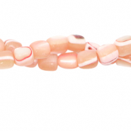 Perles coquillage tube Rose pêche
