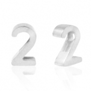 Perles en acier Inox chiffre 2 Argenté