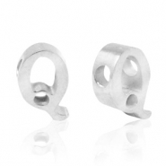 Perles en acier Inox lettre Q Argenté