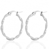 Boucles d'oreilles en acier inox créoles Argenté