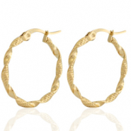 Boucles d'oreilles en acier inox créoles Doré