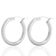 Boucles d'oreilles en acier inox créoles Argenté