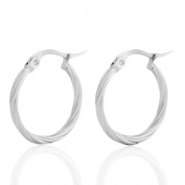 Boucles d'oreilles en acier inox créoles Argenté