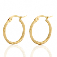 Boucles d'oreilles en acier inox créoles Doré