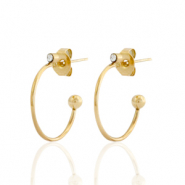 Boucles d'oreilles puces en acier inox créoles Doré