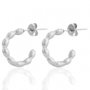 Boucles d'oreilles puces en acier inox créoles Argenté