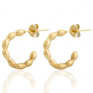 Boucles d'oreilles puces en acier inox créoles Doré