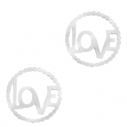 Breloques en acier inox connecteur "LOVE" Argenté