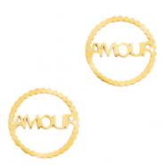 Breloques en acier inox connecteur "AMOUR" Doré