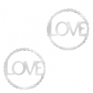 Breloques en acier inox connecteur "LOVE" Argenté