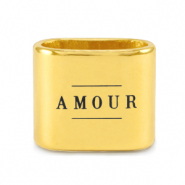 Poussoirs en métal DQ "AMOUR" Mix & Match Doré (sans nickel)
