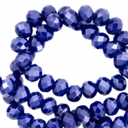 Perles à facettes 6x4mm disque Heishi Bleu egyptien-pearl shine coating