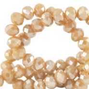 Perles à facettes 3x2mm disque Heishi Opale d'ombre doré-amber pearl shine coating