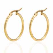 Boucles d'oreilles en acier inox créoles 25mm Doré