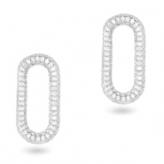 Connecteur en Zirconium oval Argenté