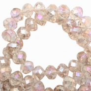 Perles à facettes 6x4mm disque champagne-diamant shine coating