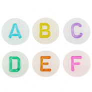 Perles lettres acryliques mélangées glow-in-the-dark Blanc cassé-multicolore