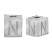Perles en acier Inox lettre N Argenté