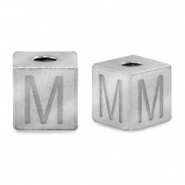Perles en acier Inox lettre M Argenté