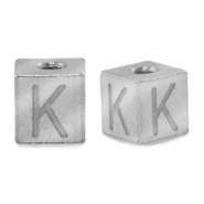 Perles en acier Inox lettre K Argenté
