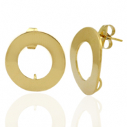 Boucles d'oreilles en acier Inox / puces d’oreilles 18mm avec anneau Doré