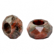 Pierres naturelles Granit facettées Rouge corail