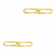 Breloques en acier Inox/connecteur ovale maille double Doré