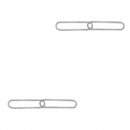 Breloques en acier Inox/connecteur ovale maille double Argenté