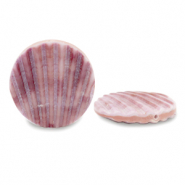 Perles coquillage 25mm Vintage rose violet