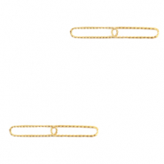 Breloques en acier Inox/connecteur ovale maille double Doré