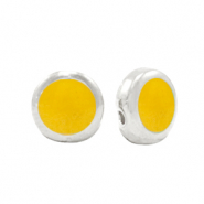 Perles en m&eacute;tal DQ Jaune tropical nacr&eacute;-argent&eacute; antique (sans nickel)