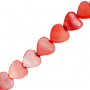 Perles coquillage cœur Rouge corail