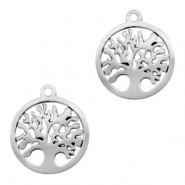 Breloques en acier Inox arbre de vie Argenté