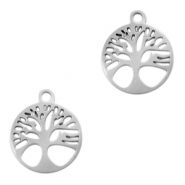 Breloques en acier Inox arbre de vie Argenté