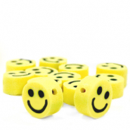 Perles en polymère Smiley Jaune