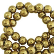 Perles hématites rond 6mm doré