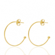 Boucles d'oreilles puces en acier Inox créoles Doré