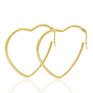 Boucles d'oreilles en acier Inox coeur Doré