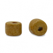 Perles en c&eacute;ramique DQ grecque 5mm Marron moutarde