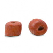 Perles en c&eacute;ramique DQ grecque 5mm Rouge brique