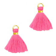 Pompons 1cm Dor&eacute;-rose n&eacute;on