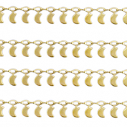 Apprêts en acier Inox chaîne maille jaseron lune Doré