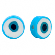 Perles en polymère Oeil porte Bleu clair